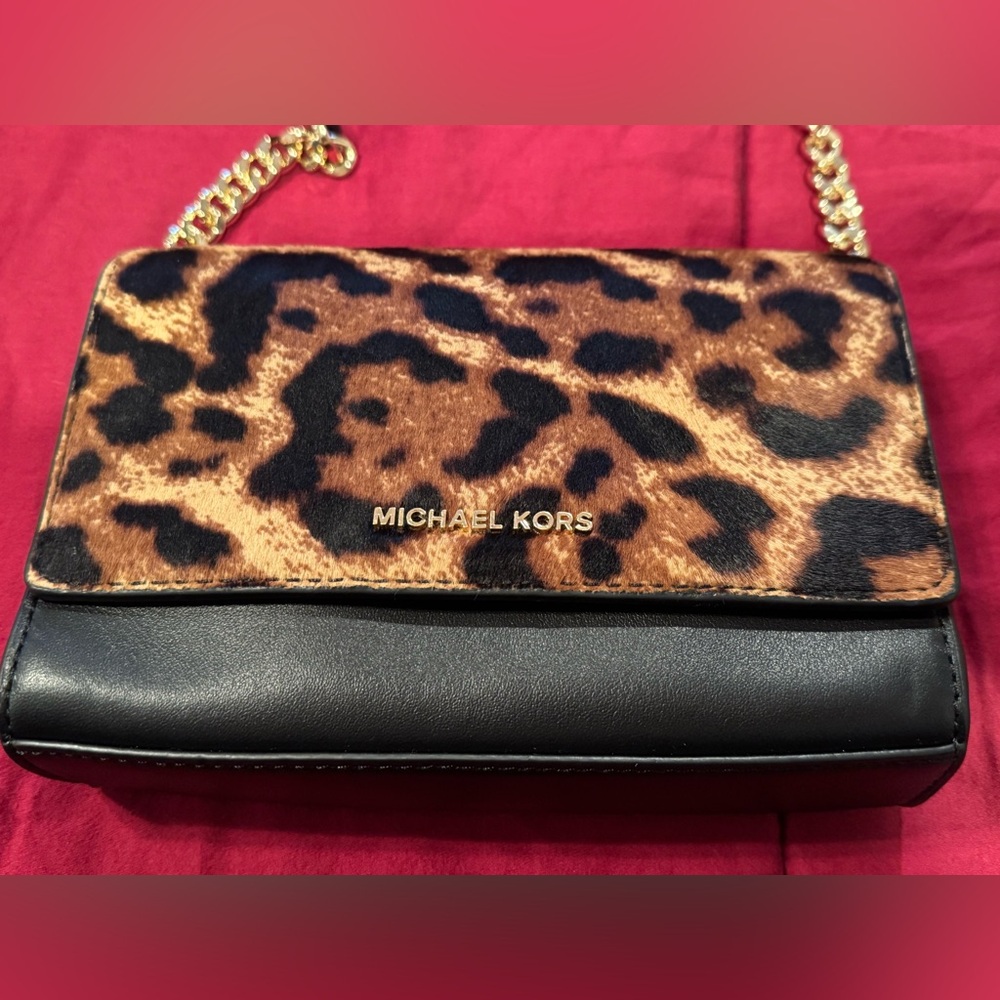 NWT! Michael Kors Leopard Calf Hair Purse